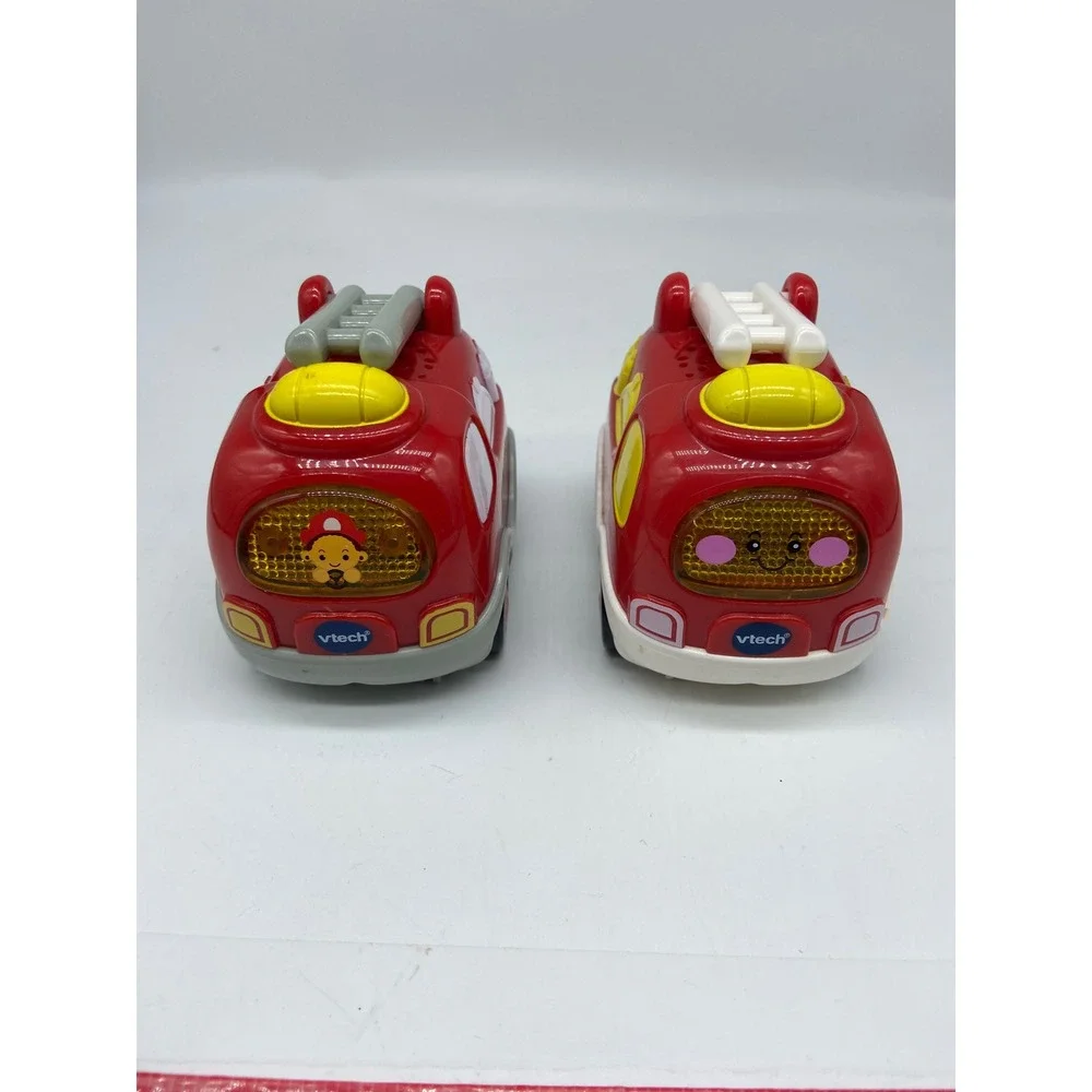 VTech Go Go Smart Wheels Fire Truck Lot of 2 Red Interactive Toy Cars VT4322T